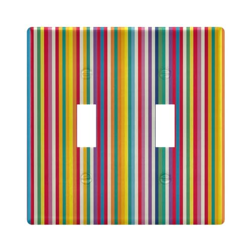 UMIRIKO Stripe Rainbow Light Switch Cover Plate Covers Decorative Double Toggle Home Decor 202b5866