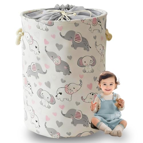 Catálogo para Comprar On-line Cesto de ropa sucia para bebe más recomendados. 47 JMHRJKL Cesto Ropa Sucia Cesta Ropa Sucia Bebe, Cesta de Juguetes Cesto Colada con Asa, gran capacidad, plegable, apta para la habitación del bebé, el dormitorio o el baño