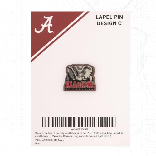 Image of Desert Cactus University of Alabama Magnetic Metal Lapel Pin (C) | Officially Licensed UA Alabama Crimson Tide Enamel Finish Lapel Pin Formal Wear Bag and Hat Jewelry Tie Track Brooch Pin