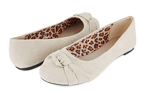 Image of Women's Flats with Knot Front Cute Ballet Flats for Women Casual or Dressy Shoes for Women Comfortable Flats Womens Shoes