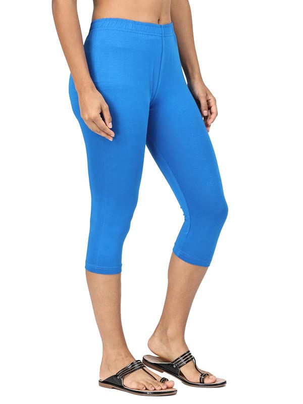 Image of Robinbosky Premium Stretchable Cotton Capri Legging for Women | Suitable for Formal wear & Casual wear | High-End Elastic Makes. The Leggings Squat Proof and Durable for Travel, Yoga, & Workout.