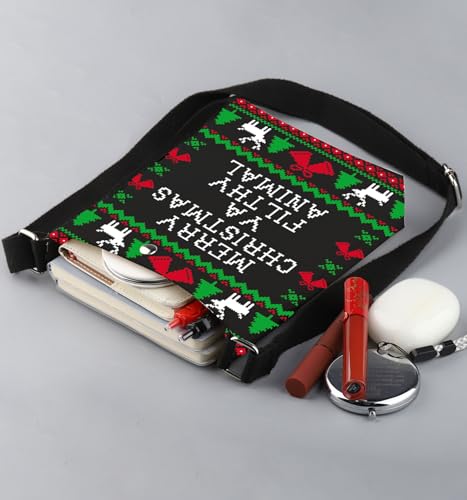 CMNIM 90s Christmas Movie Gift Funny Christmas Crossbody Merry Christmas Gift Christmas Movie Quotes Crossbody Purse4