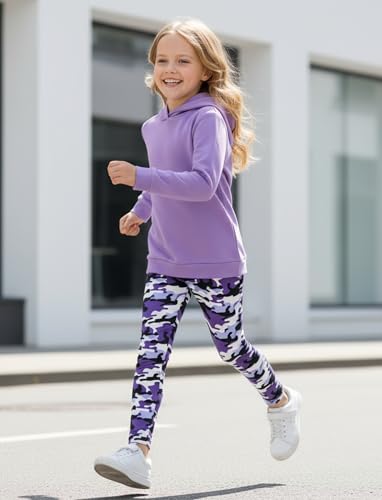 Image of PATPAT Girls 2 Piece Outfits Long Sleeve Hoodie and Leggings Clothing Set Outfits for Girls 4-12Y Fall /Winter Outfits