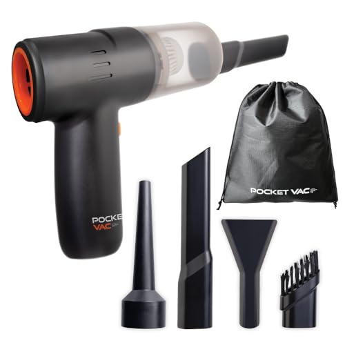 Pocket Vac Handheld Vacuum Compact Wireless Vacuum Cleaner, Lightweight Hand Held Vacuuming for Home Kitchen Car Corner Upholstery Pet Hair Dust Crumbs Cleaning