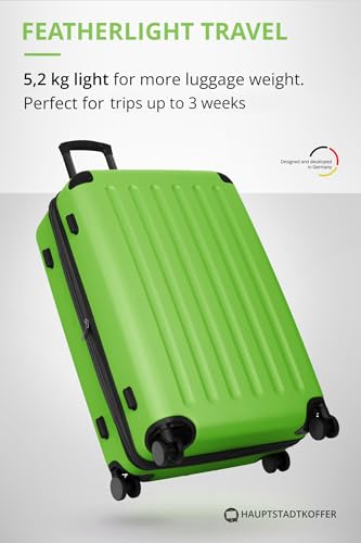 Hauptstadtkoffer Spree - Großer Hartschalen-Koffer, TSA, 4 Doppel-Rollen, Trolley, Rollkoffer, Reisekoffer, Volumenerweiterung, 75 cm, 119 Liter, Apfelgrün