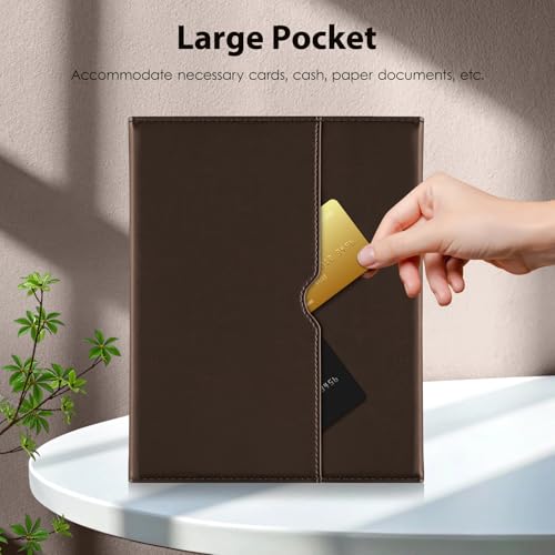 Image of DTTO for iPad 11th (A16) / 10th Generation Case with Keyboard (2025 /2022), 7 Colors Backlit Wireless Detachable Keyboard Leather Folio Cover with Pencil Holder & Pocket, Dark Brown
