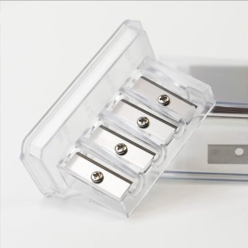 1Pcs Transparent 4 Holes Charcoal Pencil Sharpener,Long Point Carpenter Pencil Sharpener Plastic Artist Pencil Sharpeners for Sketching