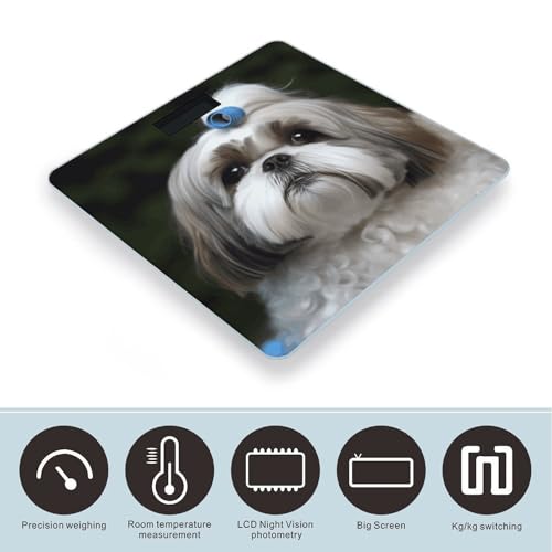 Báscula Digital de Baño 400 lb con diseño Shih Tzu miniatura 3