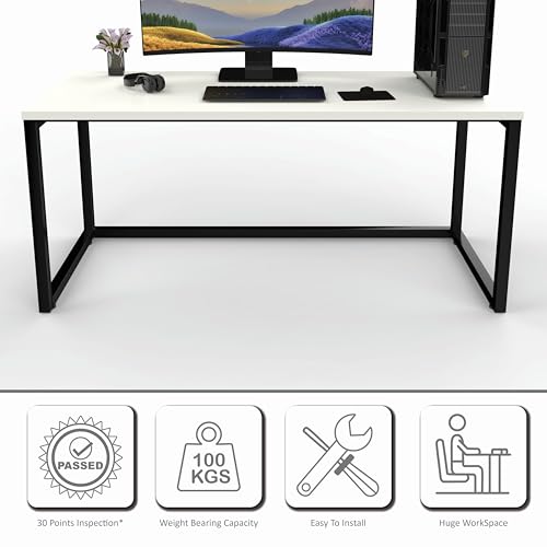 Image of Honey Touch Lizon Metal & Wood Workstation Desk for Home Office | Modern Computer Table for PC, Laptop & WFH | Minimalistic Study Desk with Strong Frame