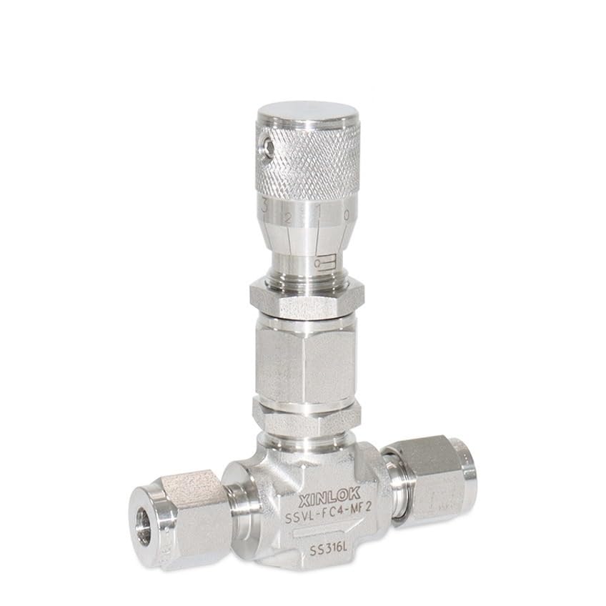 1PC Stainless Steel 316 Metering Needle Valve Flow Regulating 3000psig Compression Fitting, Tube Fitting - LOK(1/8 inch)