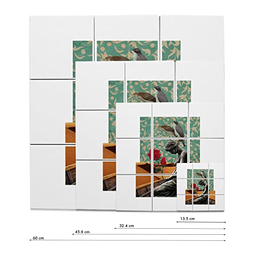 Carreaux Céramique Décoratif 20x20 cm Lot de 9 Collage Statue Amoureux Art Vintage Humour 60x60cm - 2