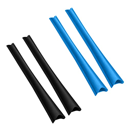 Image of BLAZERBUCK Replacement Temple Sleeves Ear Socks for Oakley Whisker /Juliet /A Wire Sunglass - Black + Light Blue