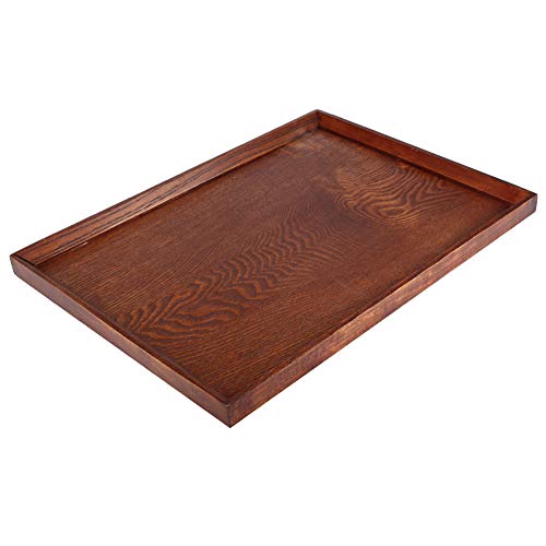 Bandeja de Servicio de Madera, Bandeja de Servicio de Madera Natural para Juego de té, Frutas, Dulces y Alimentos, Bandeja Decorativa Vintage con Superficie Lisa y Pulida para la (42 * 30 * 2cm)