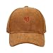 YuMENo Heart Embroidered Corduroy Baseball Cap for Women Adjustable Low Profile Cute Dad Hat Camel