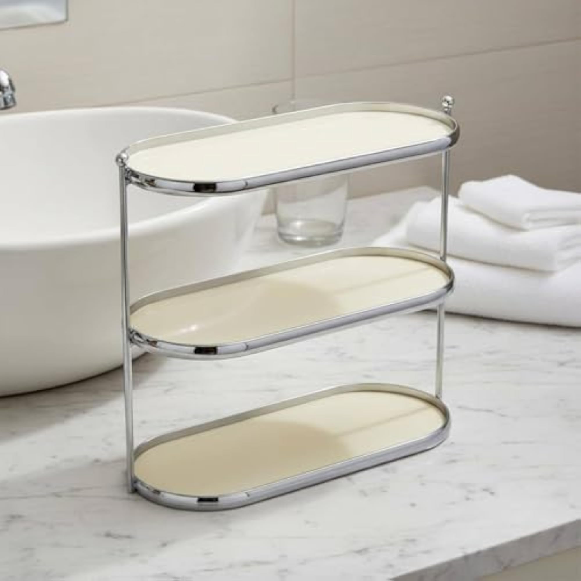 Double Layer Acrylic Vanity Shelf Space Saving Makeup Display