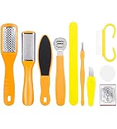 Professional Pedicure Tool Kit, 10 in 1 Stainless Steel Washable Foot Care Kit Dead Skin Remove F...