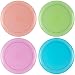 Hard Plastic Plates - Round Party Plates Luncheon/Salad in Assorted Neon Colors, 9 Inch, 40 Count - DuraHome™