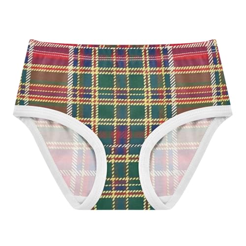 Girls' Sport Panties Briefs Underwear for Girls Traditional Tartan