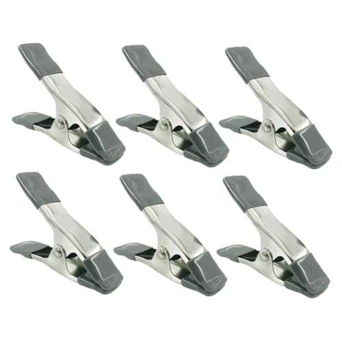 KICHOUSE 6pcs 4 Clip Background Clamps Backdrop Spring Clamps Backdrop Support Clamps Backdrop Clamps Photo Studio Clamp Curtain Spring Clamp Photo Backdrop Stand Canvas Clamps Metal Grey