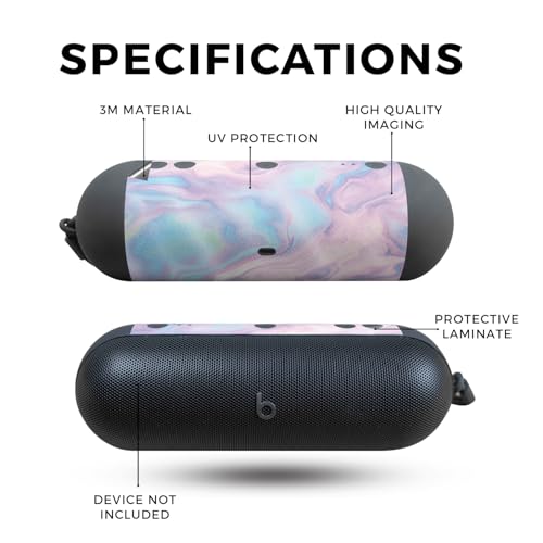Image of Glossy Glitter Speaker Skin Compatible with Beats Pill (2024) - Pastel Wave - Premium 3M Vinyl Protective Wrap Decal Cover - Easy to Apply | Crafted in The USA by MightySkins