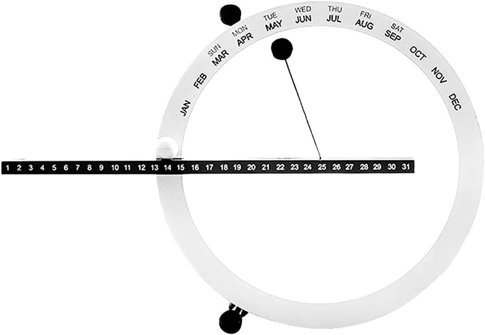 Ins Nordic Style Creative Fashion Time Perpetual Table Calendar Manual Desk Home Decoration Best Birthday Gift (Color : Black) (White)