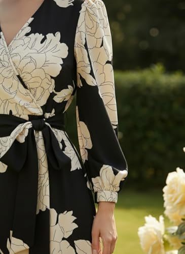 Image of Modestouze Attires Dress for Women Western, Maxi Dresses, One Piece Long Gown Outfit, Floral Print, V Neck Design, Clothing, Western Outfit for Women