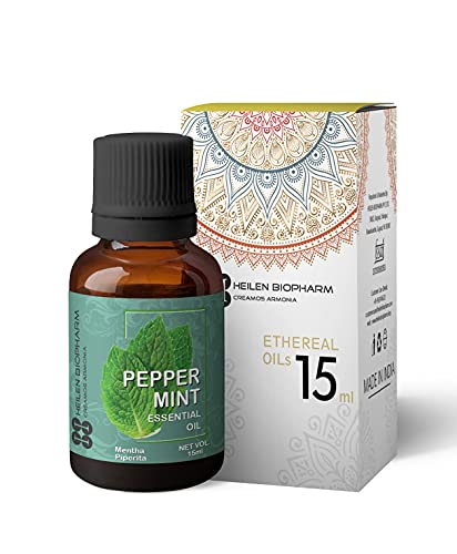 Image of Heilen Biopharm Food Grade Edible Peppermint Essential Oil - 15 mL Bottle Pack of 1, For Skin & Hair Care, Insect Repellent, Aromatheraphy (Mentha Piperita)