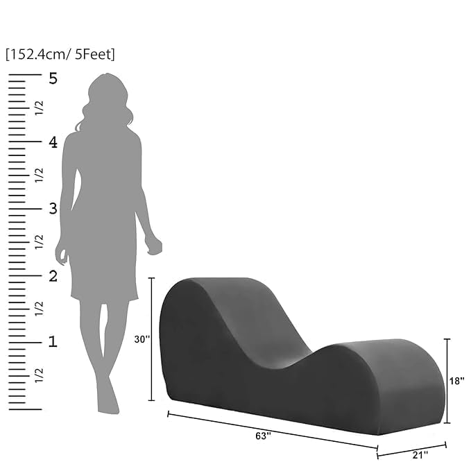 Image of SOUL CRAFT Sheesham Wood Leatherate Tantric Loung Chair, Yoga Chaise Lounge,Chaise Sofa Modern Lounge,Relaxing Chaise Lounge Chair, loveseats with Cushion (Orange)