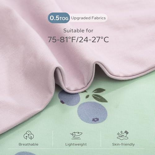 Image of ZIGJOY Swaddle Sleep Sack 3-6 Months, 0.5 Tog Baby Wearable Blanket | Rayon Made From Bamboo, Soft & Cool & High Stretchy. 2-way Zipper for Easy Diaper Changes. Long Sleeves Allow Self-soothing