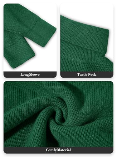 Image of Womens Turtleneck Oversized Sweater Batwing Chunky Pullover Sweater Casual Fall Loose Knit Jumper Top