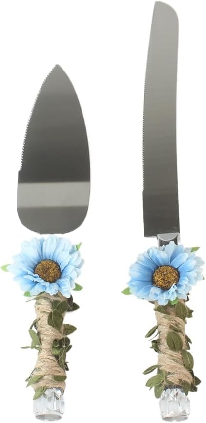 2 Pieces Mahjong Green Leaf Sun Big Flower Cake Scraper Server Set Stainless Steel Birthday Cake Scraper (C)