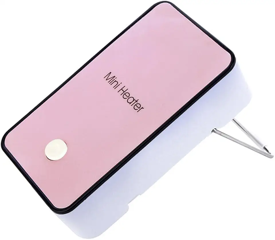 Aquecedor de segurança com economia de energia, mini portátil, sala de escritório, mesa de trabalho, aquecedor elétrico de ar (rosa)