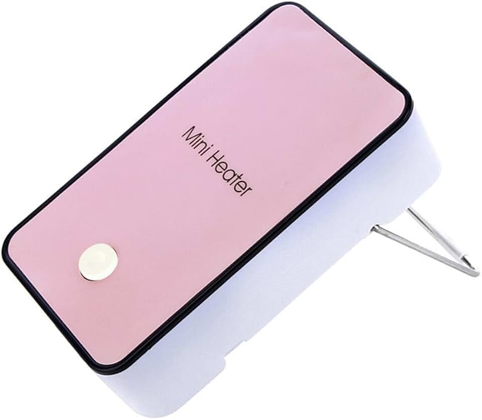 Aquecedor de segurança com economia de energia, mini portátil, sala de escritório, mesa de trabalho, aquecedor elétrico de ar (rosa)