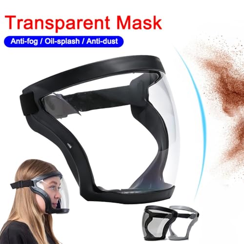 Image of Super Protective Face Shield Mask Full Face Clear Safety Cover Face Shield helmet Visor for Industrial Safety Full Coverage With Adjustable Belt Face Protector for Men and Women (Anti-Fog)