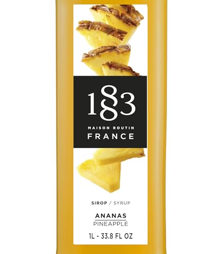 Image of 1883 Pineapple Syrup for Drinks, Made in France, 1 Liter Glass Bottle