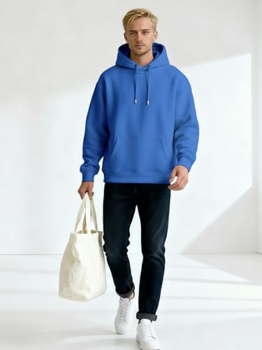 Image of Nobero Heavy Duty Oversized Solid Hoodie for Men | Hoodies for Men | Oversized Fit | Solid Colour | Thick Fleece Fabric | Drawstring Hood