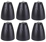 Rockville PEN-65T Black 6.5-in 70V/100V Hanging Pendant Speakers for Restaurant, Bar, or Commercial Spaces, 45W 8-Ohm Option, 2-Way Design with 13mm PEI Tweeter, Polypropylene Woofer, 6-Piece