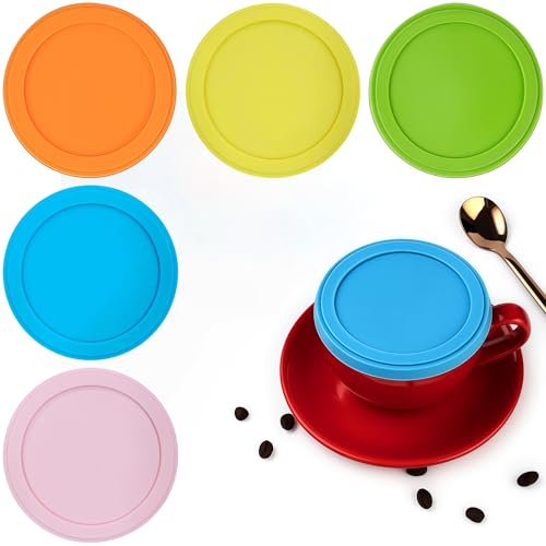 Bangbobi - 5 Tapas de Silicona Reutilizables para Yogures de 500g, Herméticas y Aptas para Lavavajillas, Compatibles con Alpro, Milbona, Aldi