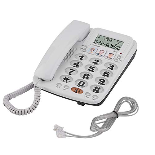Teléfono con cable con altavoz y pantalla de llamadas miniatura 1