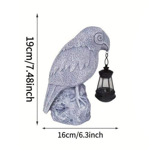 Estatua solar de jardín con luces LED de pájaros para decoración exterior de patios 6