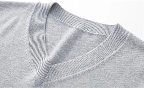 Dcvmvmn Men Sweater Vest Simple All-Match V-Neck Solid Sleeveless Male Tops Basic Knitted Waistcoat3