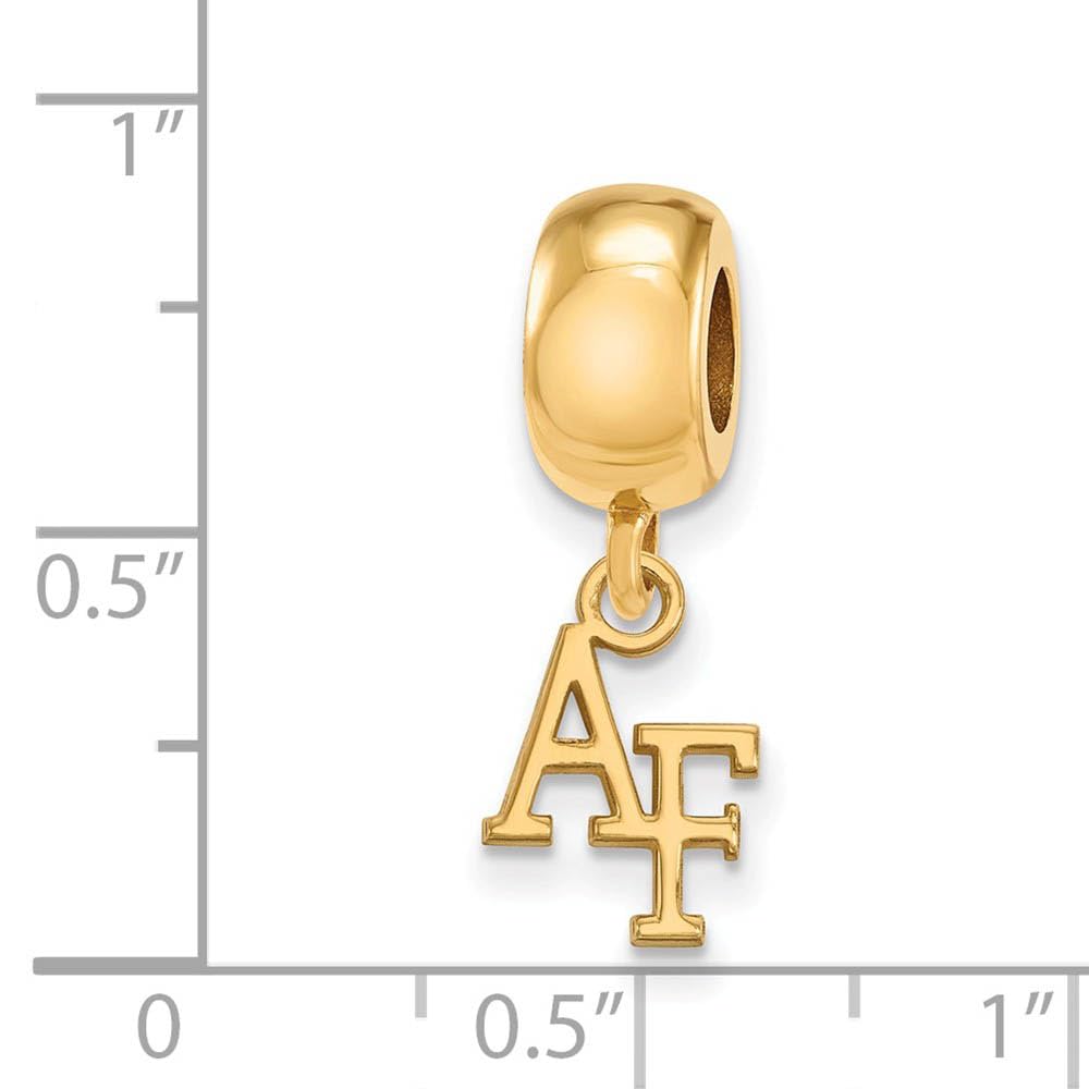 LogoArt 14k Yellow Gold Plated Sterling Silver U.S. Air Force Academy XS Dangle Charm