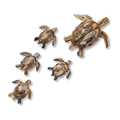 Om Gallery Driftwood Wall Art, Mother Turtle, and Babies, Brown Cover