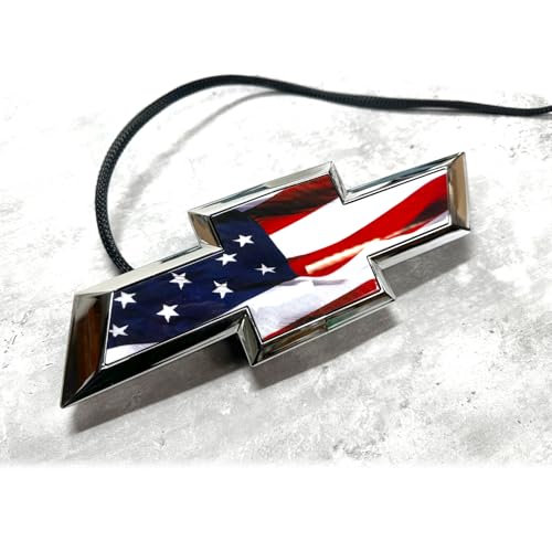 Image of Autogem 2014-2015 Silverado 1500 Grille Emblem Chrome USA Flag LED Lighted Badge