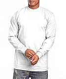 PRO 5 Super Heavy Mens Long Sleeve T-Shirt, X-Large,White