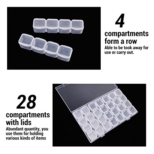 Segbeauty Gem Organizer, Clear Bead Container 28 Compartments With Secure Lids, Removable Tiny Jewelry Storage Box, Transparent Jewelry Organizer For Seeds Craft Making Accessories #TOP18