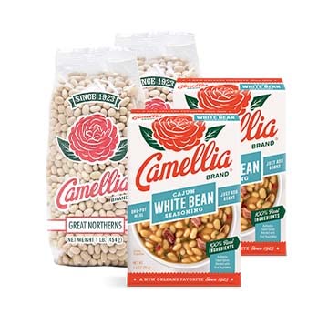 Camellia Brand Frijoles secos del norte y condimento de frijoles blancos (2 de cada uno)