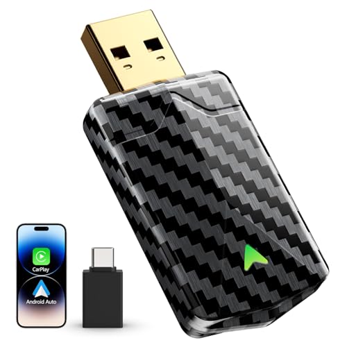 Wireless CarPlay Adapter UK - 2025 Pro Mini Android Auto Wireless Adapter, Fast & Stable Connection, Lower Latency, Easy Setup, Compatible with 2016+ Cars (iOS 10+/Android 10+)