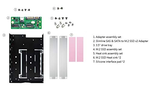 Micro SATA Cables|3.5 Inch Slimline SAS & SATA to M.2/M.3 NVMe SSD Caddy