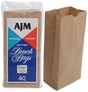 AJM JM Brown Paper Lunch Bags 40 Count-3